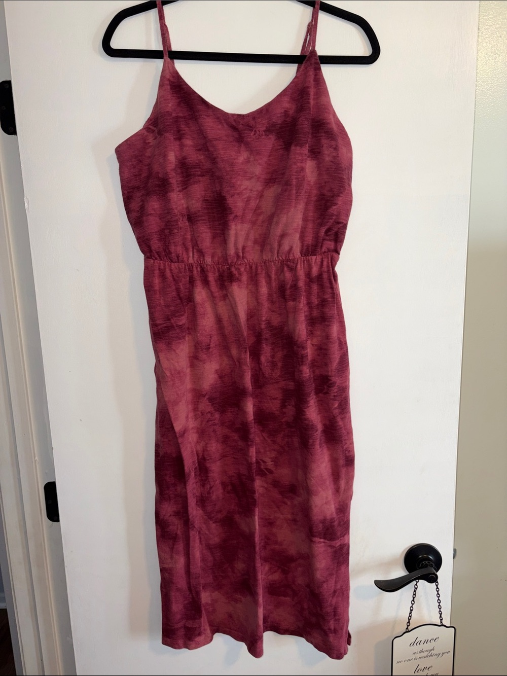 Old Navy Dusty Rose Tie-Dye Spaghetti Strap Midi Dress